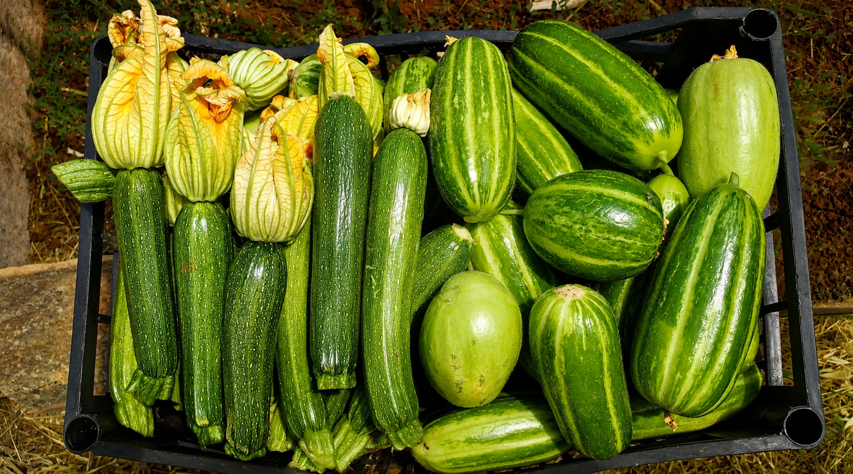 Zucchine e cocomeri coltivati in azienda